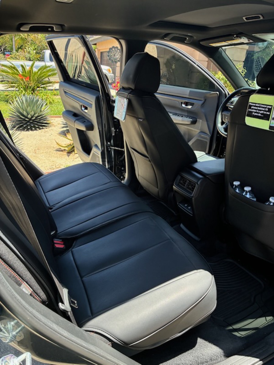 Clean, comfortable back seat inside Alan's 2023 Honda CR-V